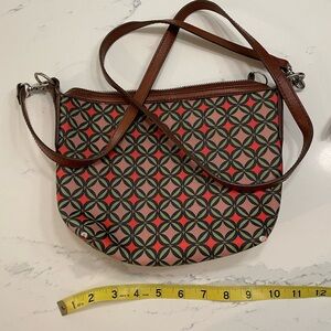 Fossil Geometric Patterned Crossbody Bag